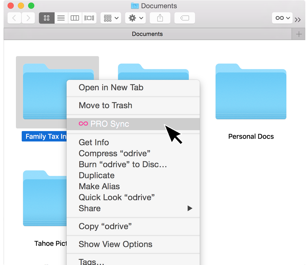 Create a PRO Sync folder from any desktop folder