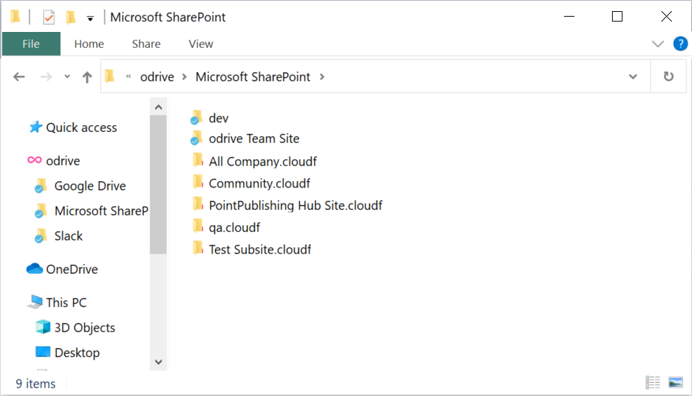 SharePoint sites listed in Windows Explorer